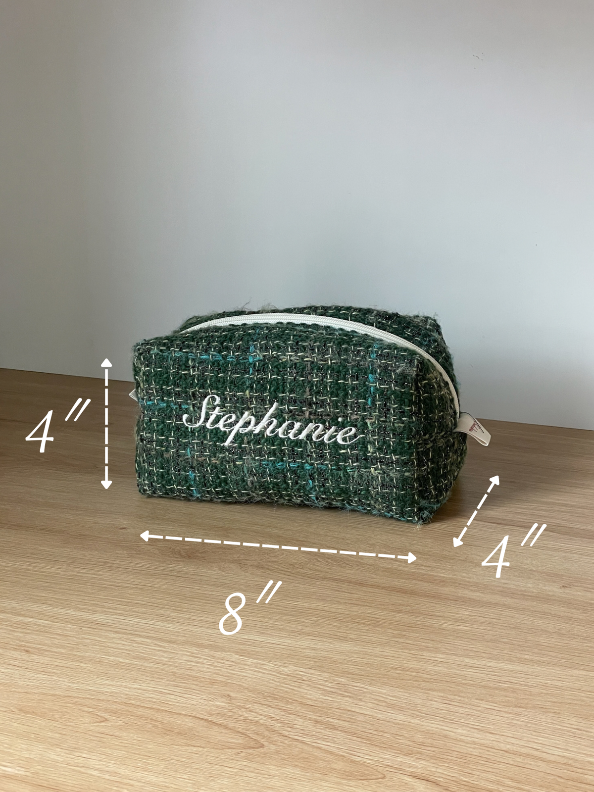 Makeup Pouch - Evergreen - Custom Name