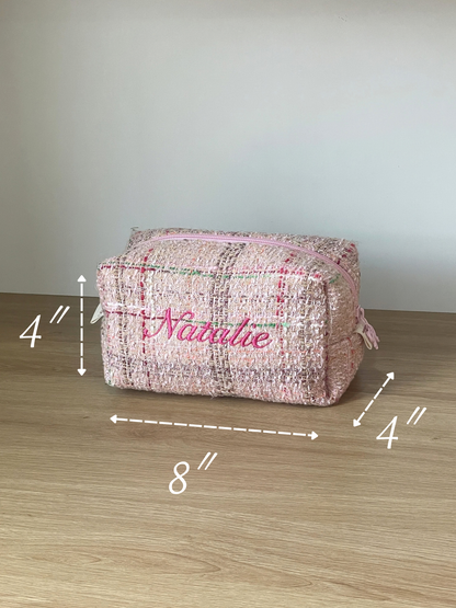 Makeup Pouch - Blush Mosaic - Custom Name