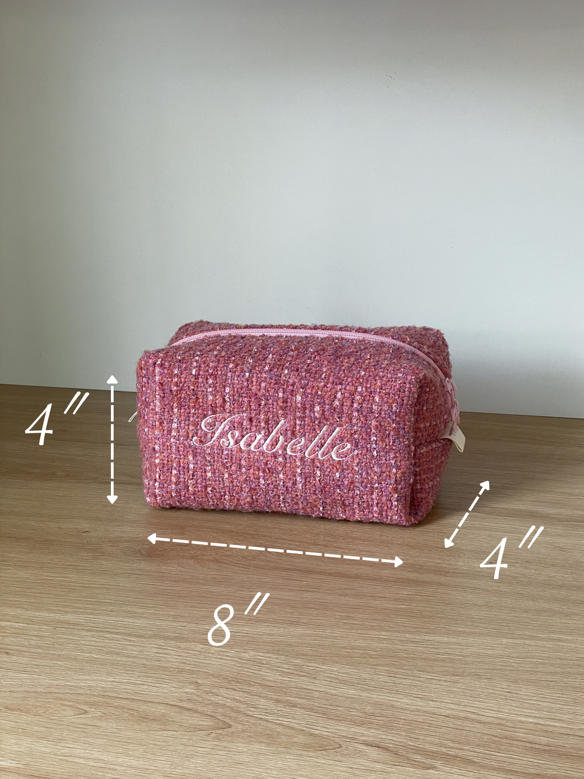 Makeup Pouch - Rosy Blush - Custom Name