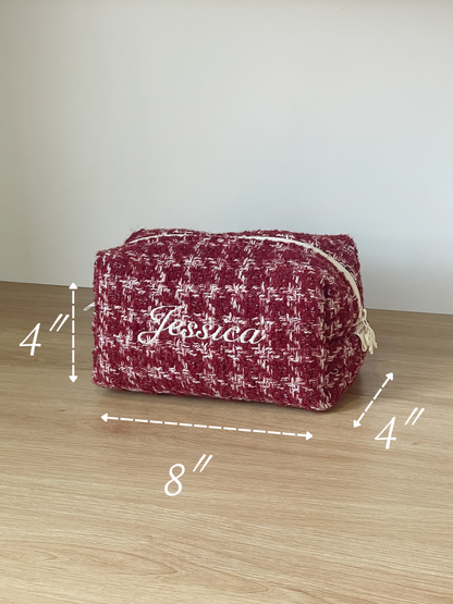 Makeup Pouch - Ruby Tweed - Custom Name