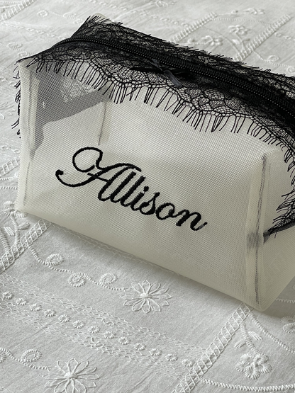 Makeup Pouch - Noir Secret 2 - Custom Name