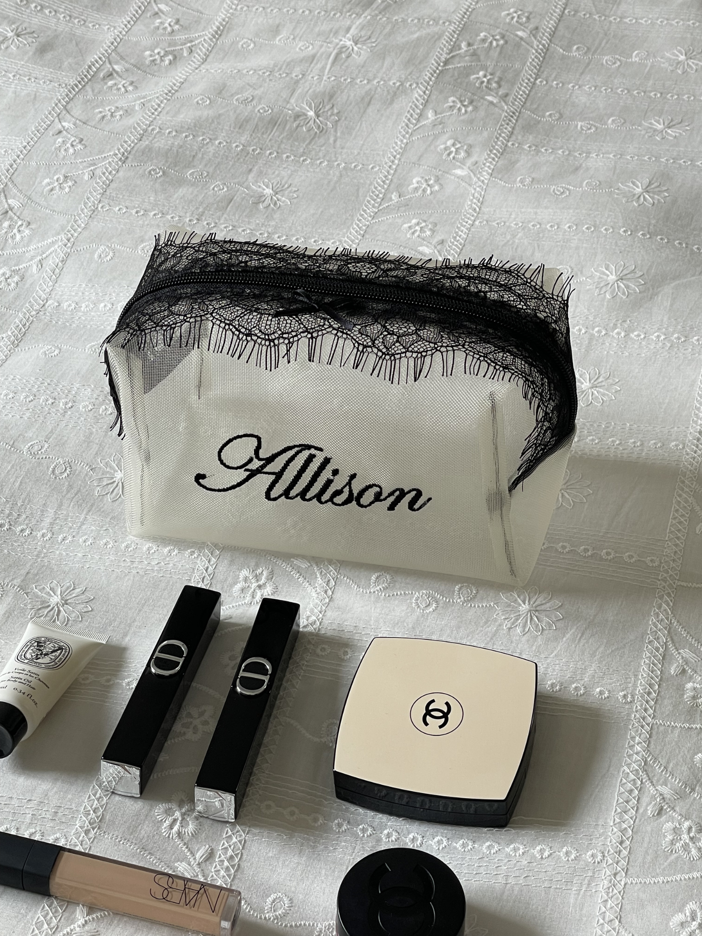 Makeup Pouch - Noir Secret 2 - Custom Name