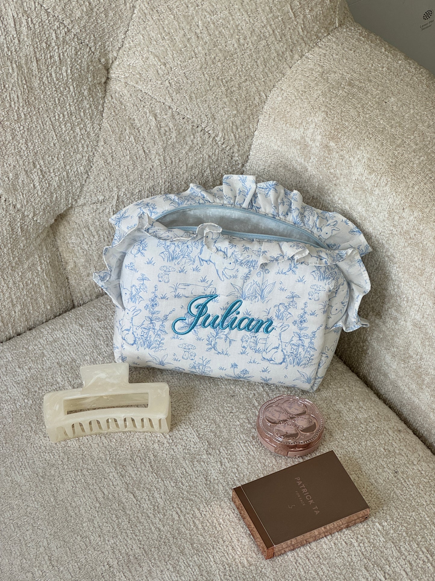 Makeup Pouch - Woodland Toile - Custom Name