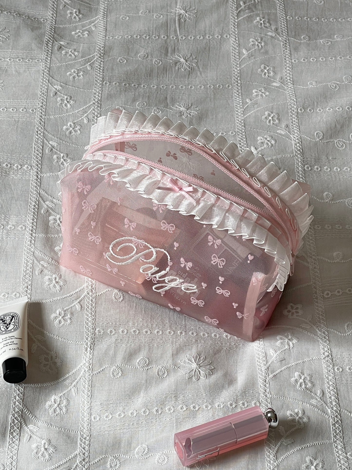 Makeup Pouch - Blush Secret 2 - Custom Name