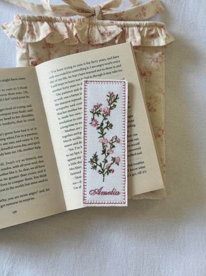 Embroidered Bookmark - Poetic Bloom