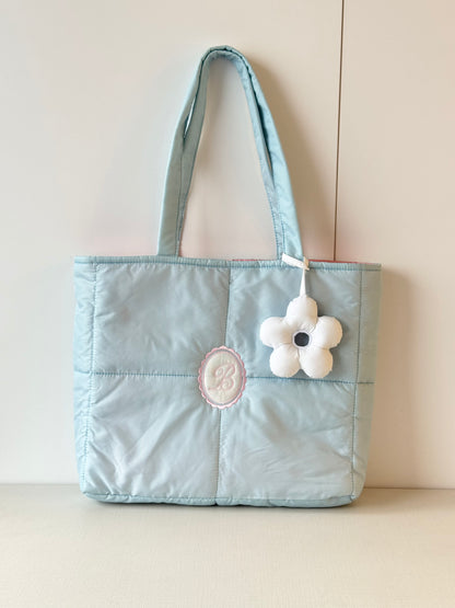 Personalized Puffer Shoulder Bag with Monogram Embroidery - 18x15 inches