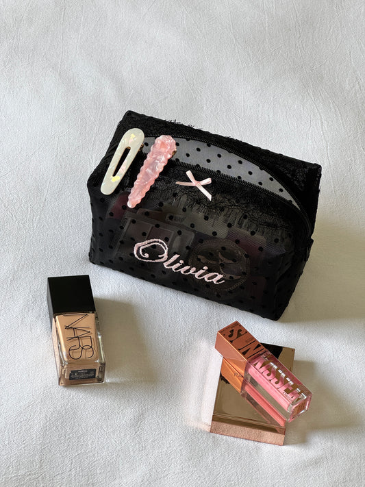 Makeup Pouch - Noir Secret 5 - Custom Name