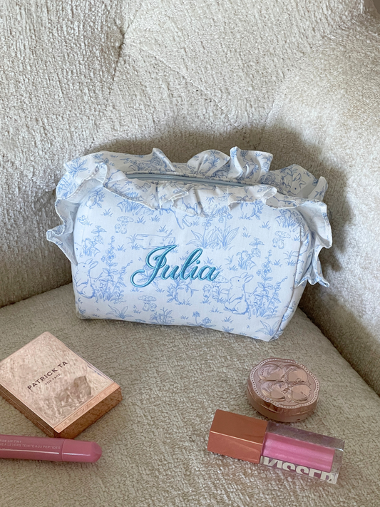 Makeup Pouch - Woodland Toile - Custom Name