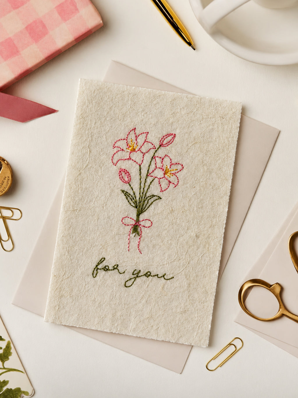 Embroidered Card - For You