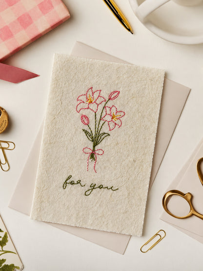 Embroidered Card - For You