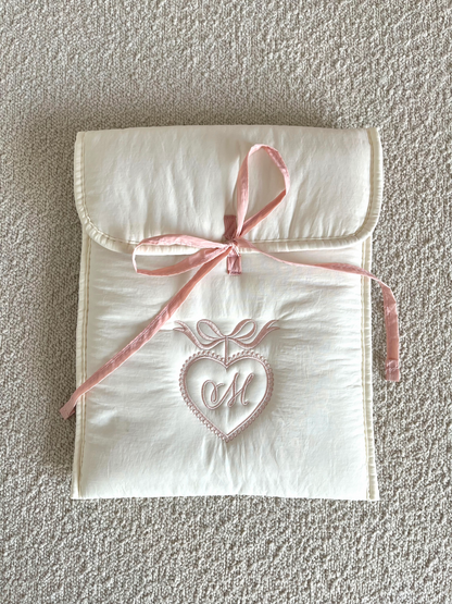 Personalized iPad Case with Embroidered Name & Bow - 11 inches
