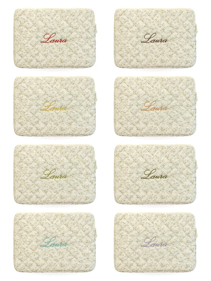 Laptop Sleeve - Ivory Blossom - Custom Name