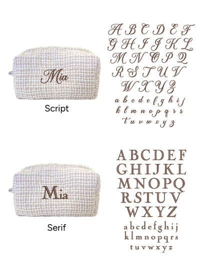 Makeup Pouch - Ivory Pearl - Custom Name