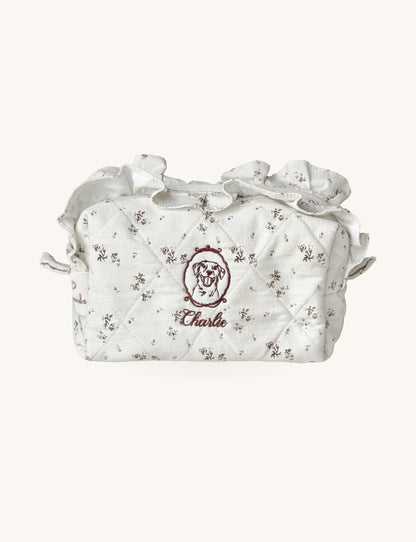 Makeup Pouch - Vintage Bloom - Custom Pet Image