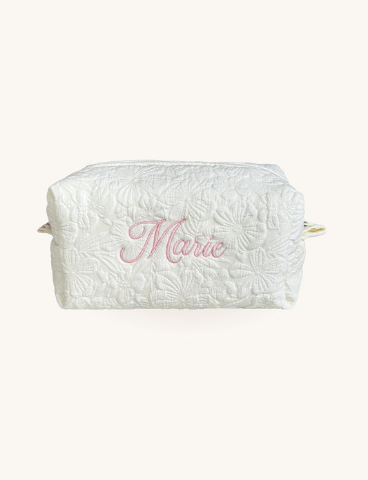 Makeup Pouch - White Garden