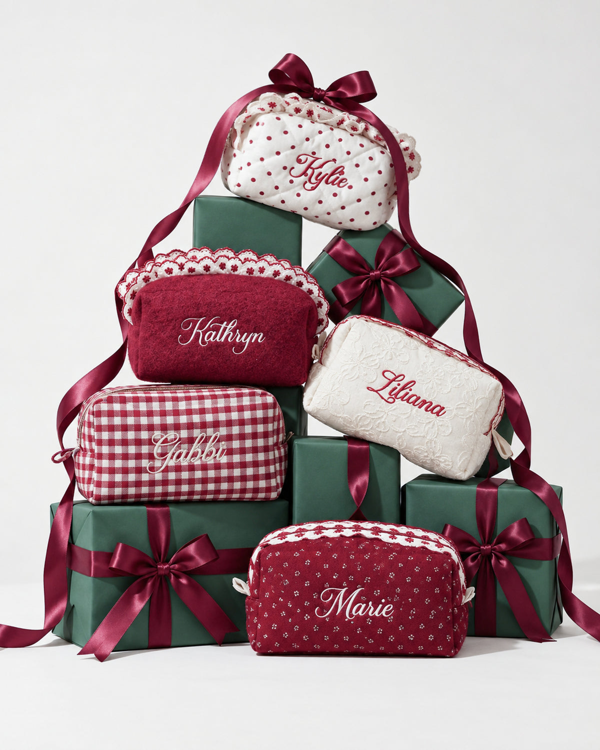 Makeup Pouch - Vintage Berry - Custom Name