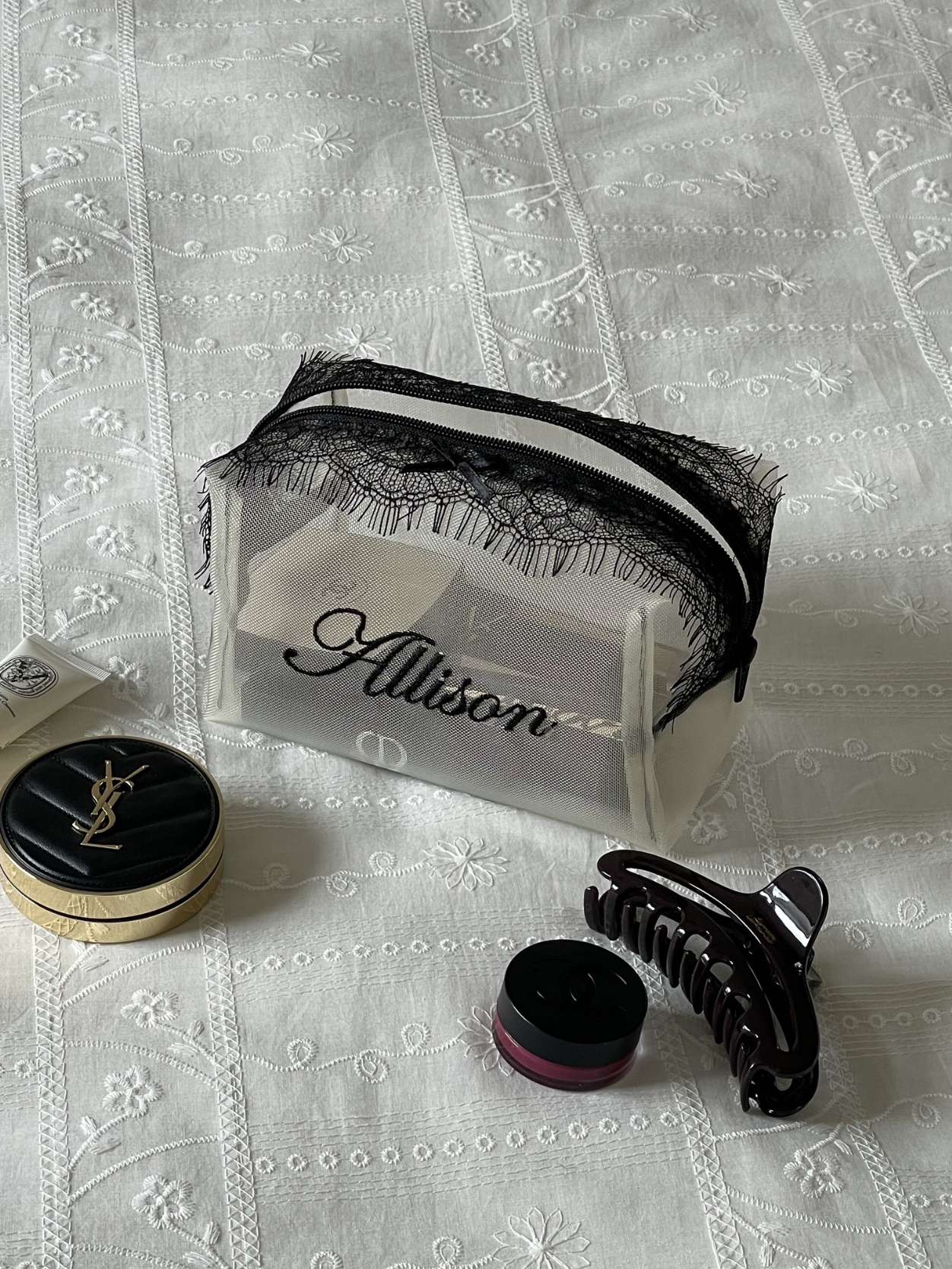 Makeup Pouch - Noir Secret 2 - Custom Name