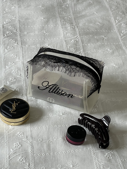 Makeup Pouch - Noir Secret 2 - Custom Name