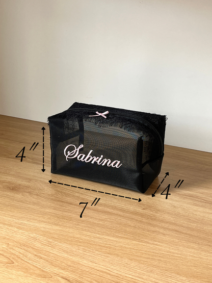 Makeup Pouch - Noir Secret 3 - Custom Name