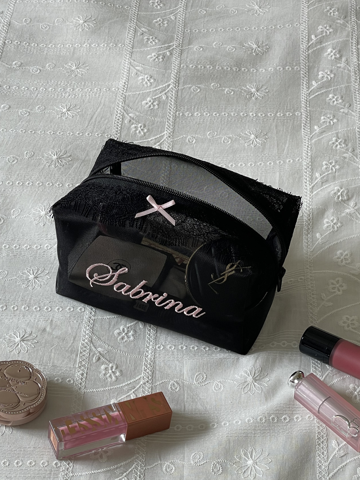 Makeup Pouch - Noir Secret 3 - Custom Name