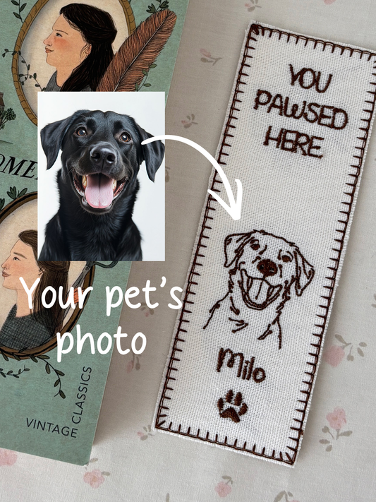 Embroidered Bookmark - Custom Pet Image