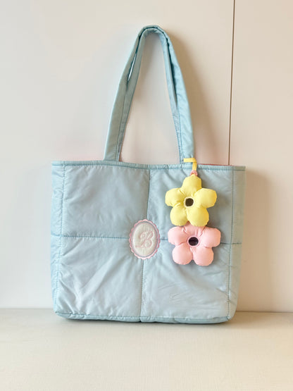 Personalized Puffer Shoulder Bag with Monogram Embroidery - 18x15 inches