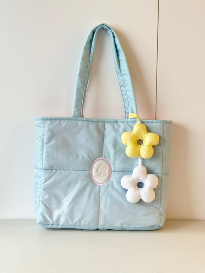 Personalized Puffer Shoulder Bag with Monogram Embroidery - 18x15 inches
