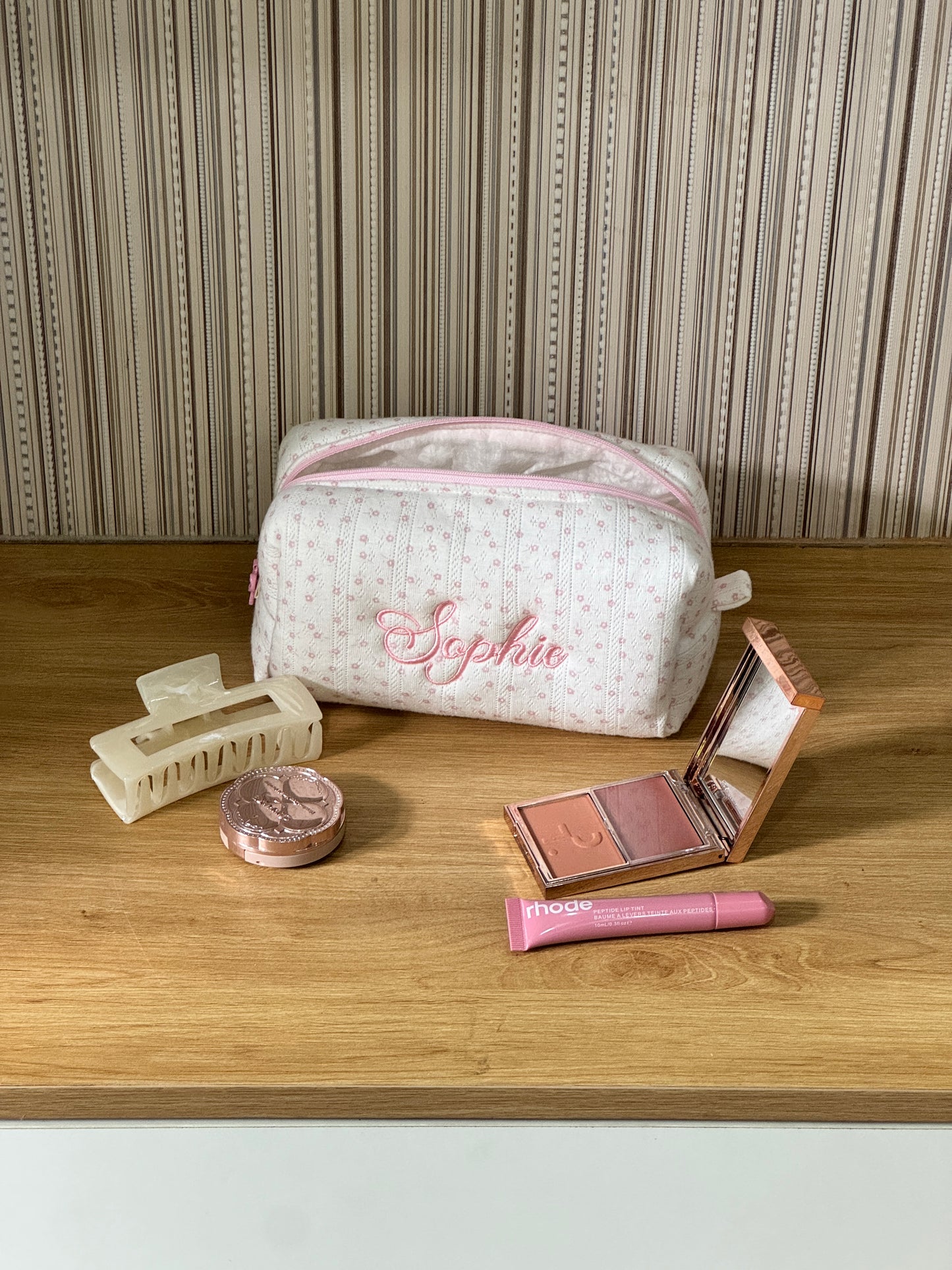 Makeup Pouch - Sweet Meadow - Custom Name