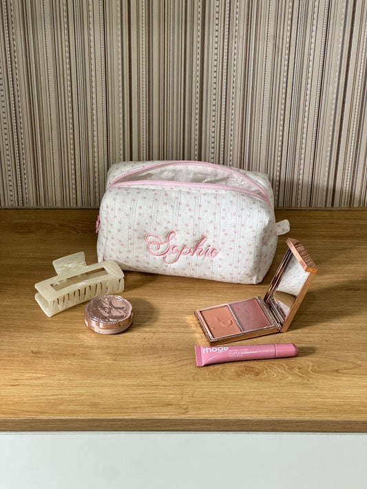 Makeup Pouch - Sweet Meadow - Custom Name