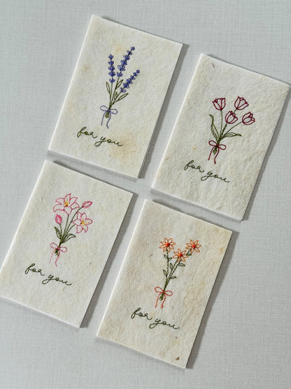 Embroidered Card - For You