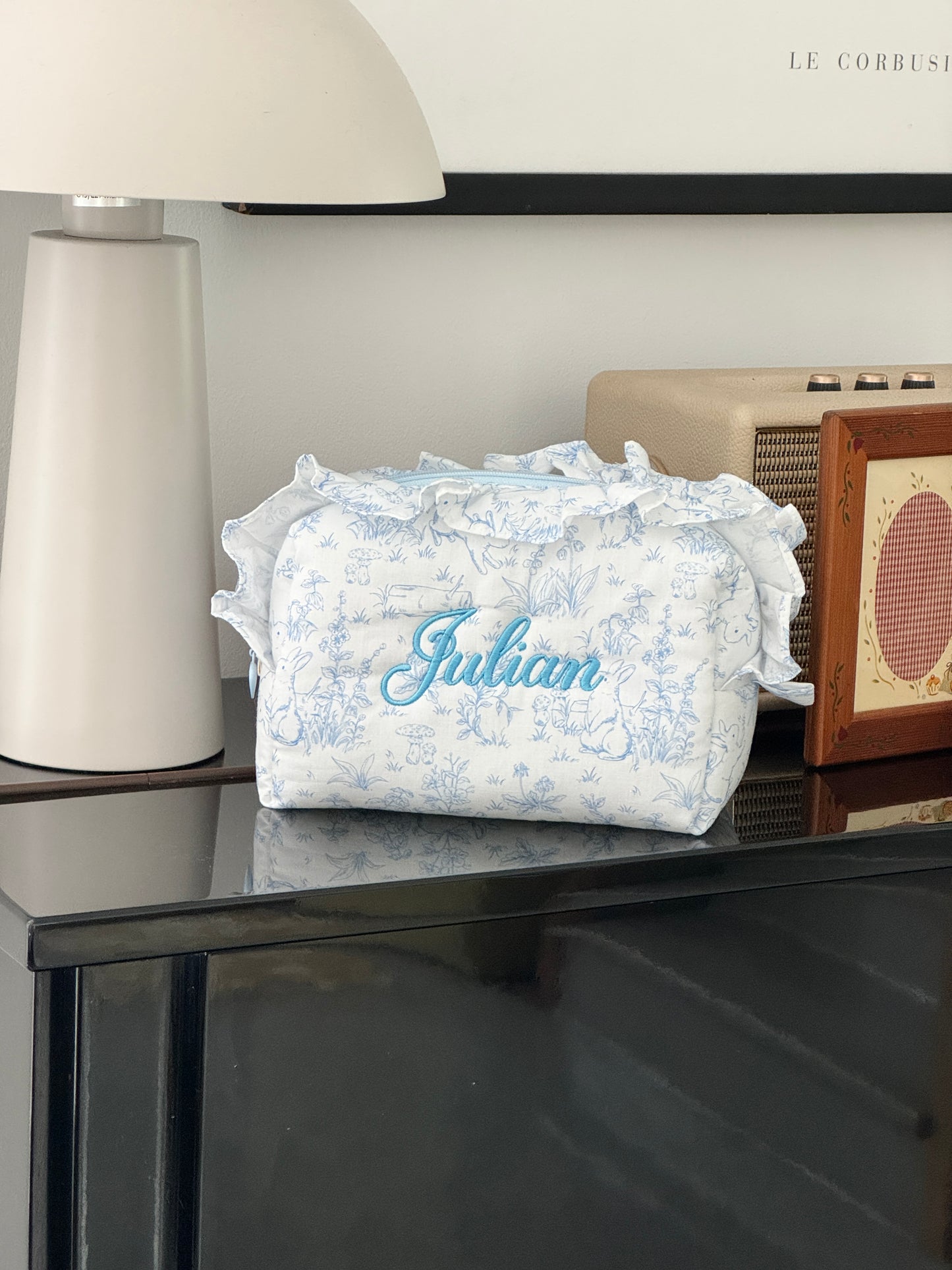 Makeup Pouch - Woodland Toile - Custom Name