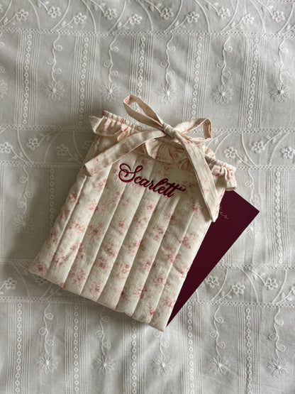 Book Sleeve - Poetic Bloom - Custom Name