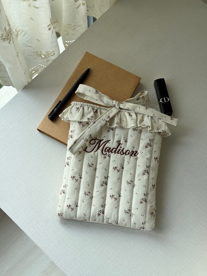 Book Sleeve - Vintage Bloom - Custom Name