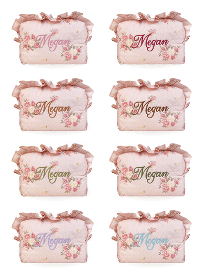 Makeup Pouch - Rosy - Custom Name