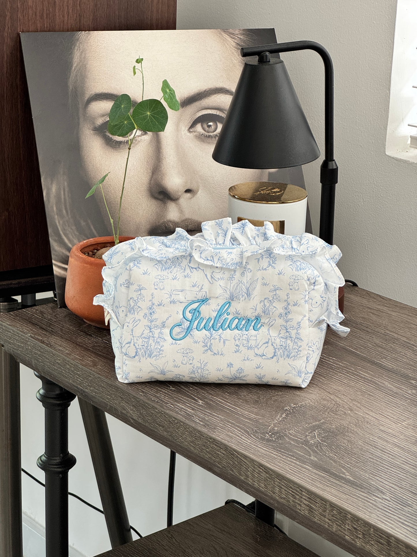 Makeup Pouch - Woodland Toile - Custom Name