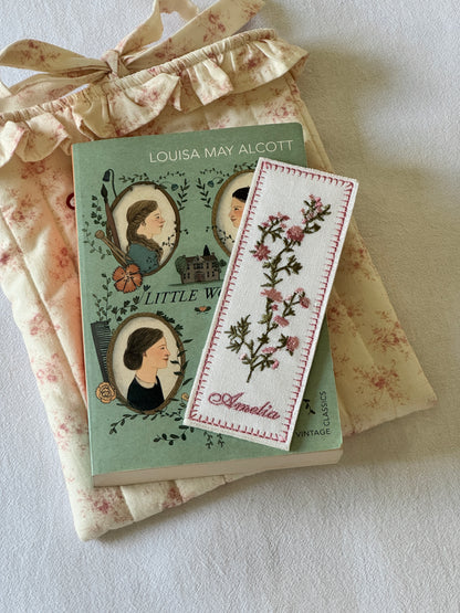 Embroidered Bookmark - Poetic Bloom