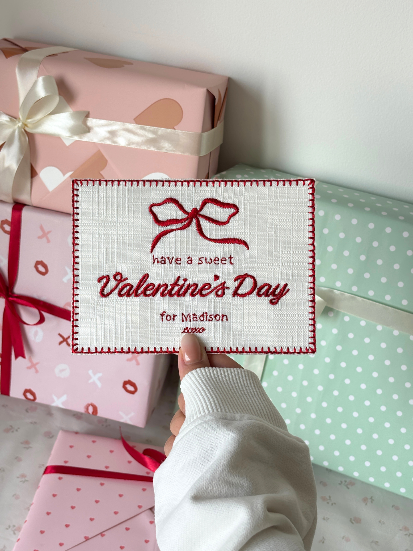 Embroidered Love Card - Sweet Valentines