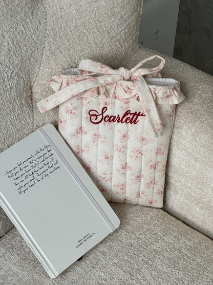 Book Sleeve - Poetic Bloom - Custom Name