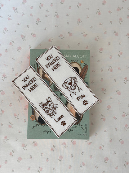 Embroidered Bookmark - Custom Pet Image