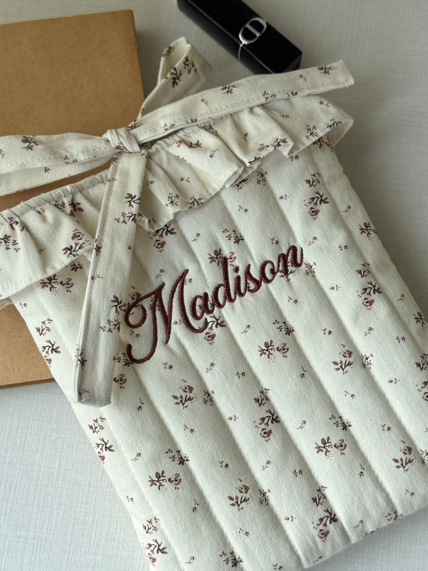 Book Sleeve - Vintage Bloom - Custom Name