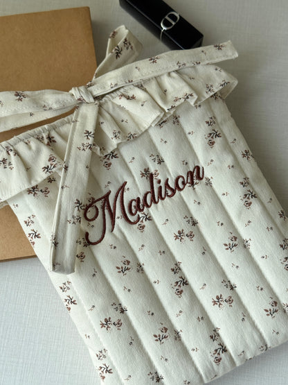 Book Sleeve - Vintage Bloom - Custom Name