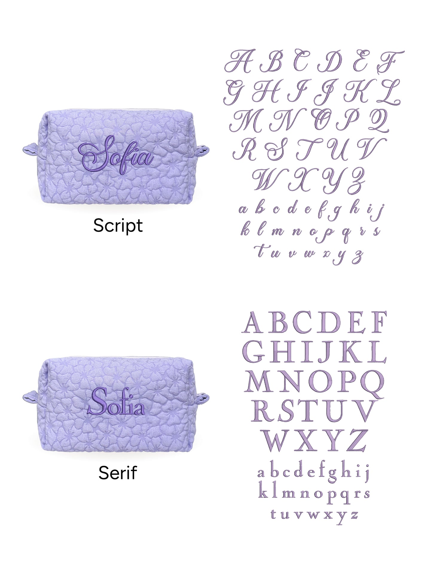 Makeup Pouch - Violet - Custom Name