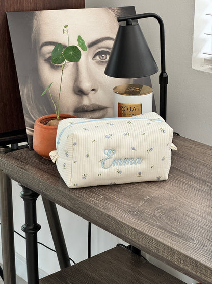 Makeup Pouch - Bluebell - Custom Name