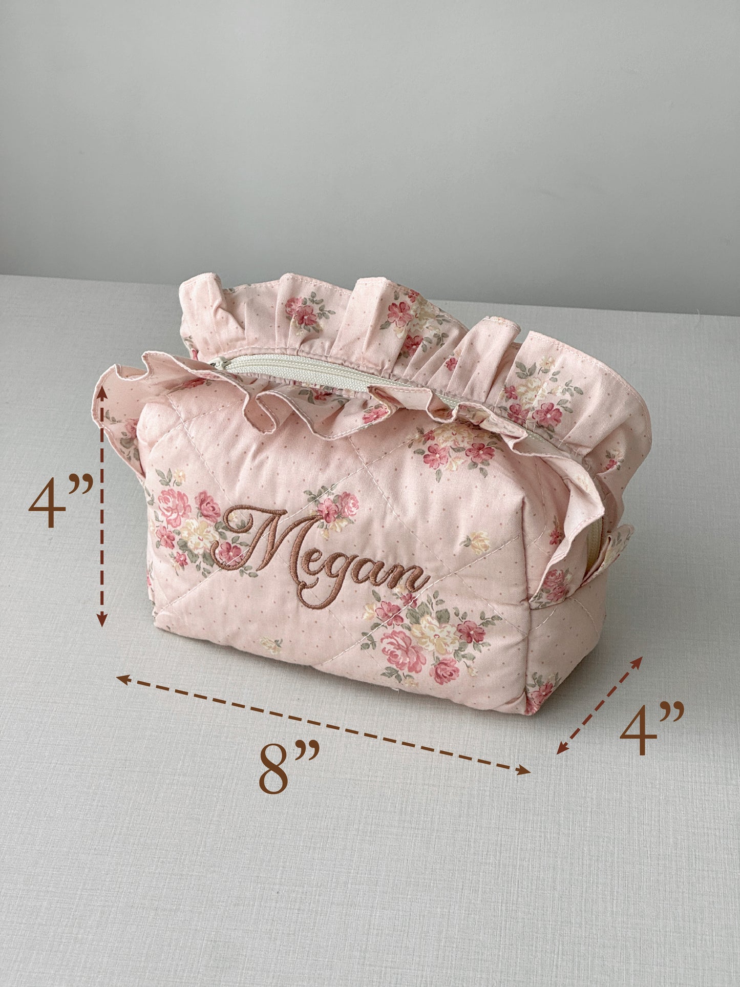 Makeup Pouch - Rosy - Custom Name