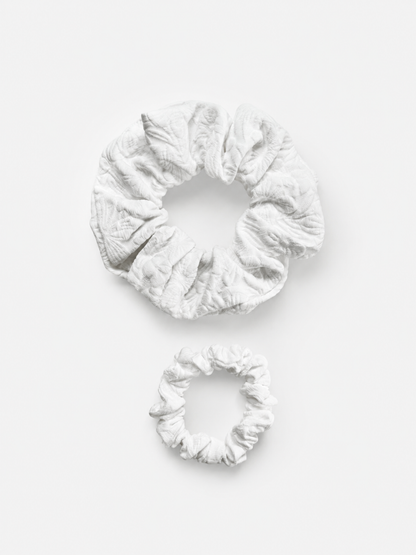 Scrunchies - White Garden