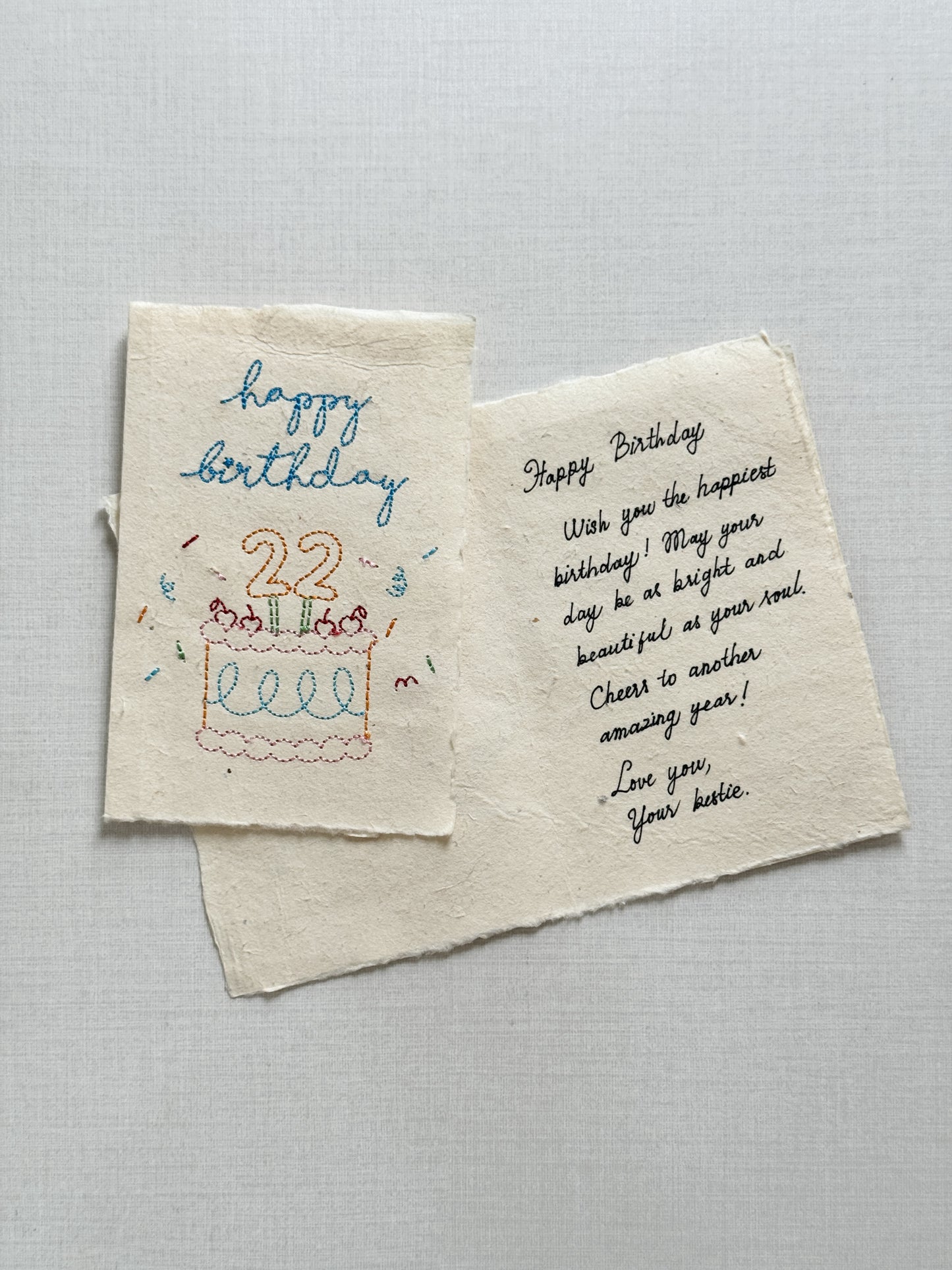 Embroidered Card - Happy Birthday