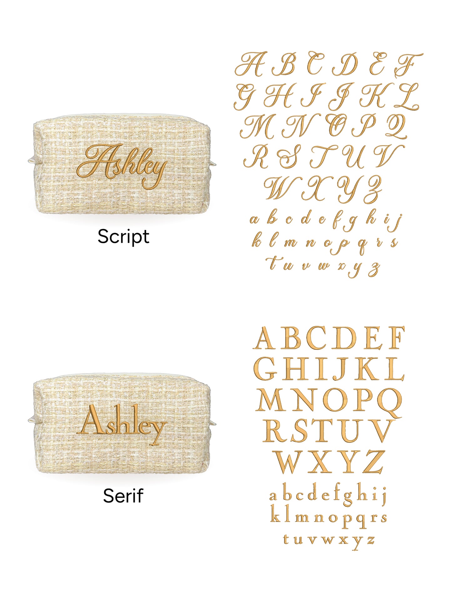 Makeup Pouch - Honey - Custom Name