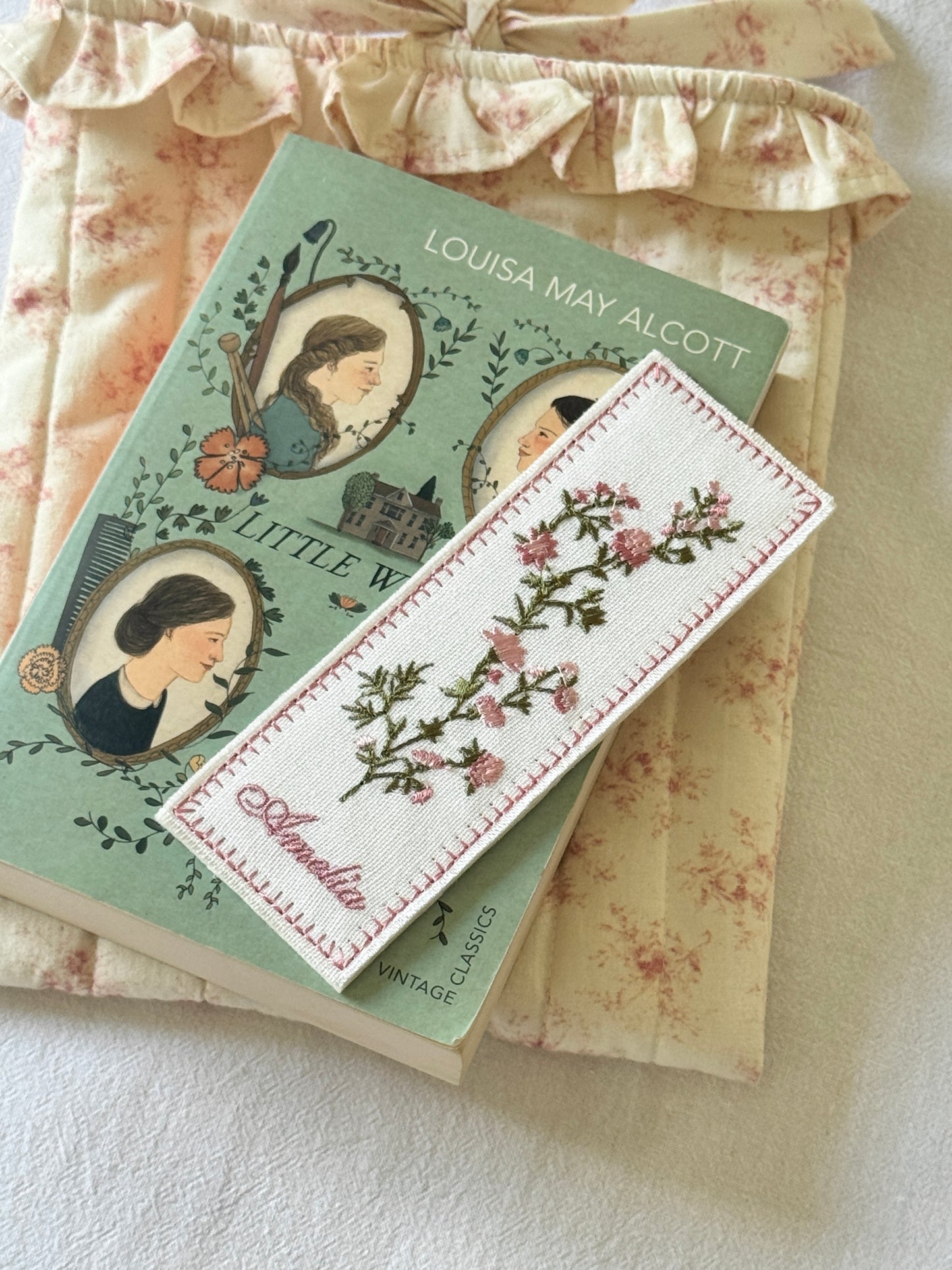 Embroidered Bookmark - Poetic Bloom