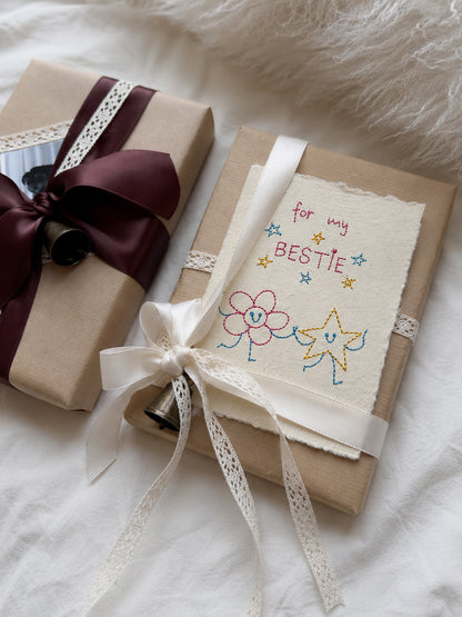 Embroidered Card - For My Bestie