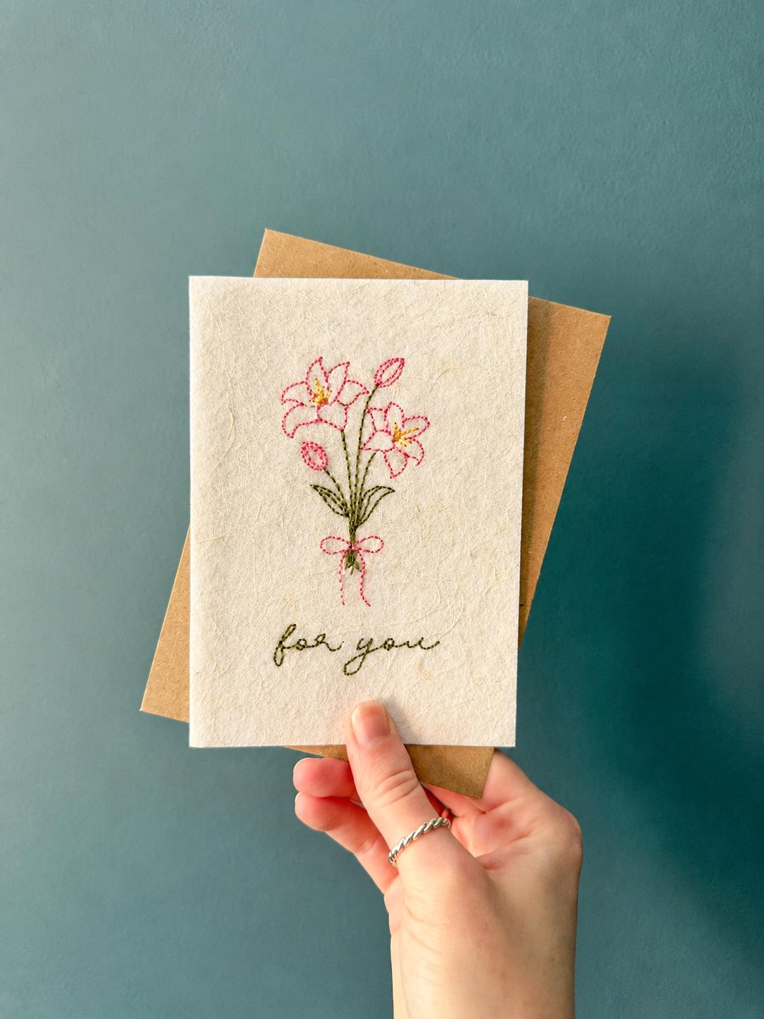 Embroidered Card - For You